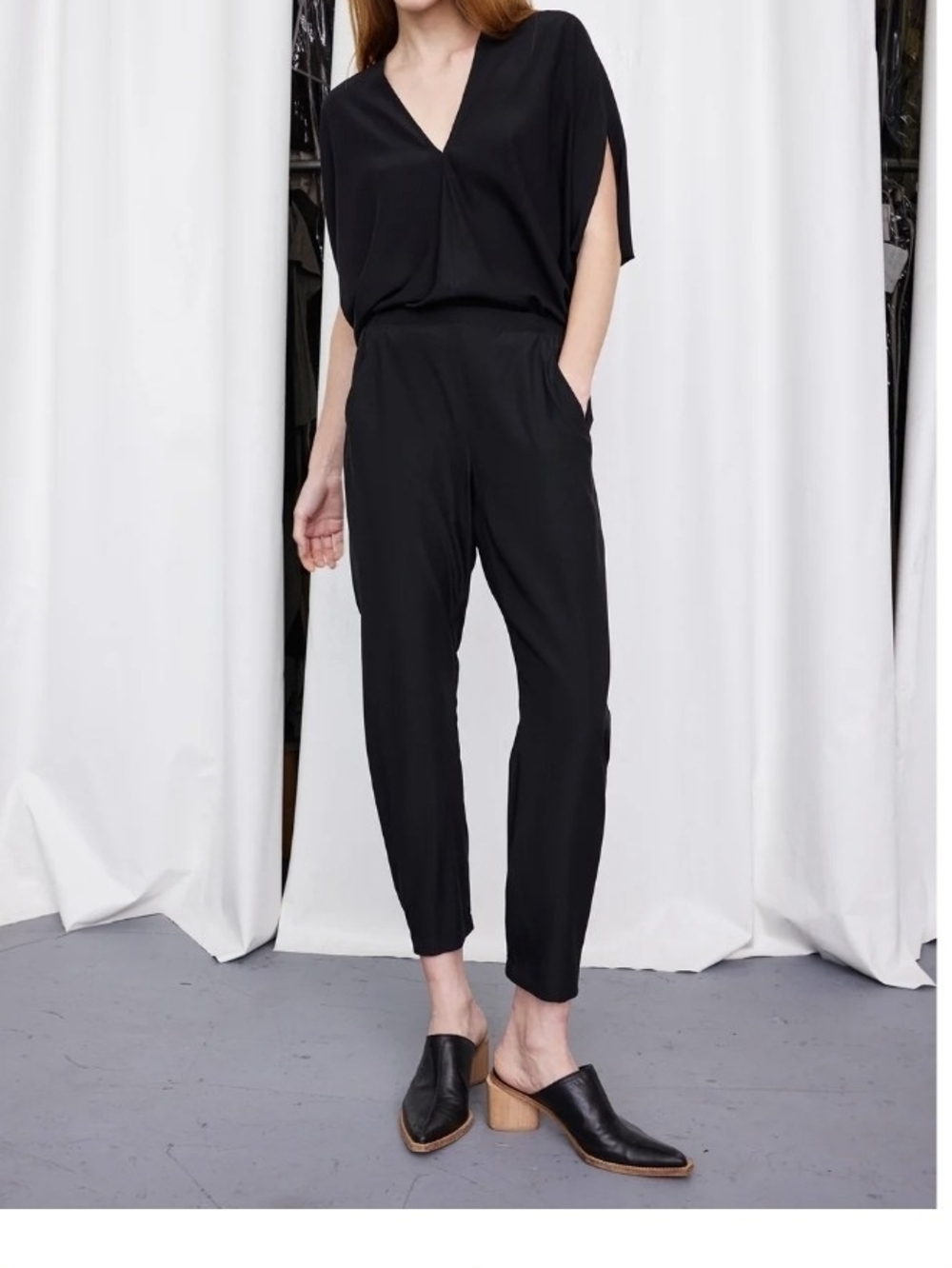 Zero + Maria Cornejo Silk Charmeuse Black Pants Trousers Size 4